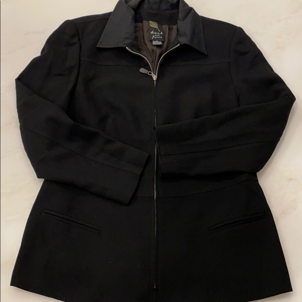 Vintage Dana B. And Karen Women’s Black Zip Front Blazer-Size 14